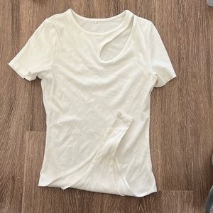 White cutout bodysuit